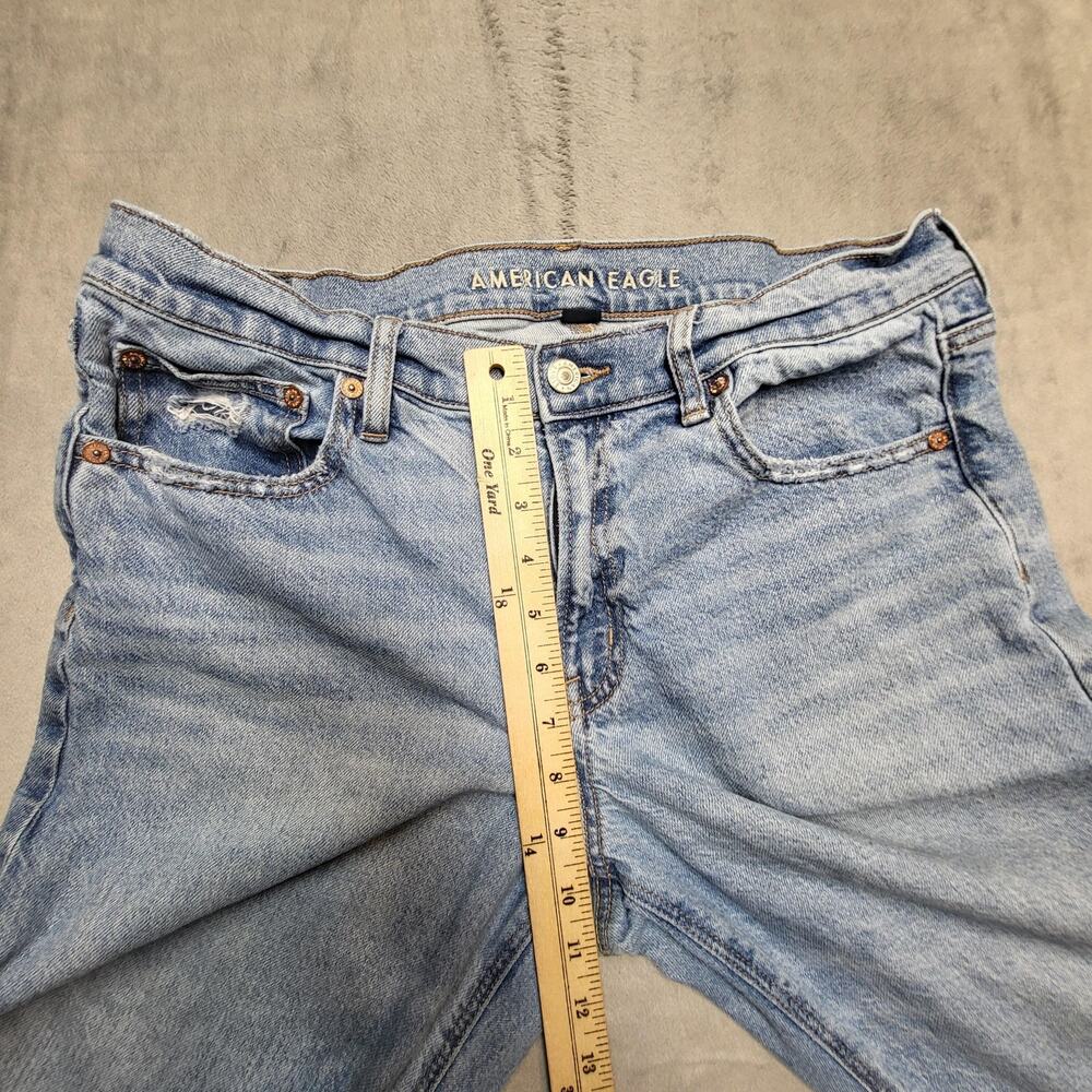 American Eagle Outfitters Jeans Womens 8 Blue Straight Stovepipe Light Wash - Picture 10 of 14